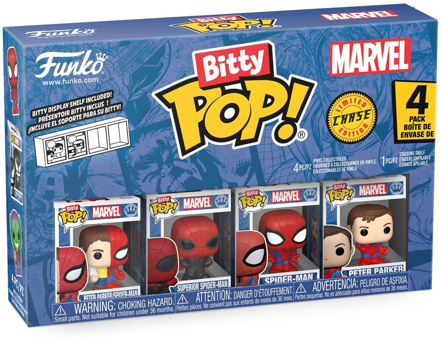Funko Bitty POP!: Spider-Man - Parker Split 4-Pack - COLLECTABLES - Multicolor