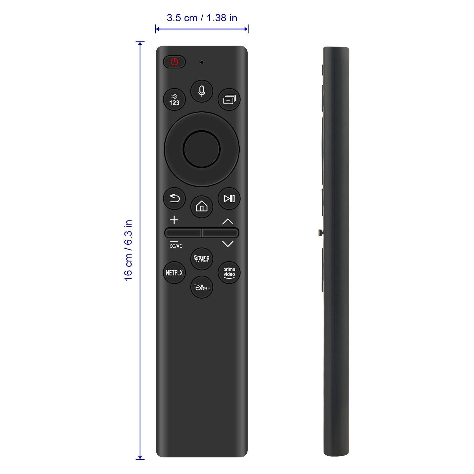 3.5 cm / 1.38 in
16 cm / 6.3 in
123
CC/AD
NETFLIX
Disney+
prime video
Smart TV Plus