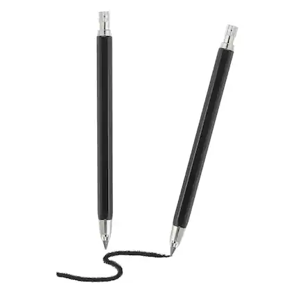 Front. Unique Bargains - 2pcs Mech Pencil 4.0mm, Lead Holder Large Plastic w/ Sharpener for Drawing, Sketching, Woodworking - Black.