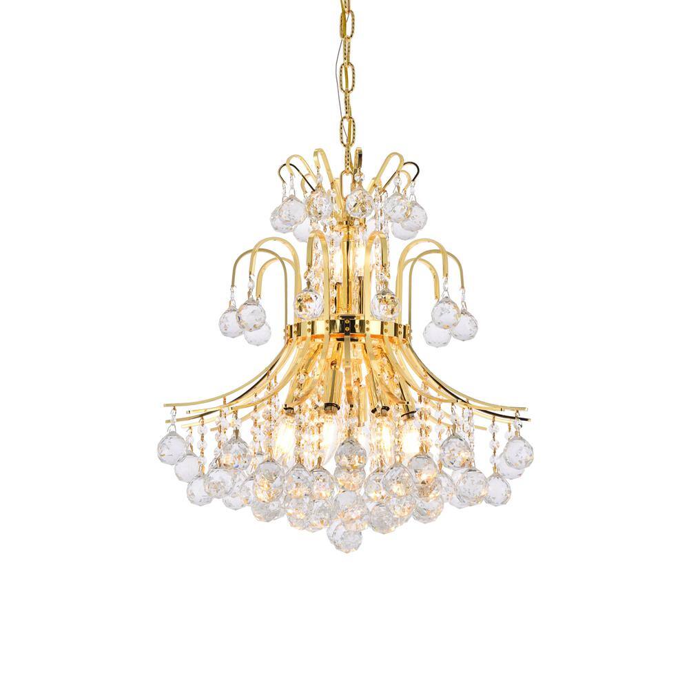 Alt View 4. Elegant Lighting - Toureg 10 light Gold Pendant Clear Royal Cut Crystal - Gold.