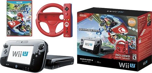  Nintendo - Wii U Console Deluxe Set with Mario Kart 8 - Black