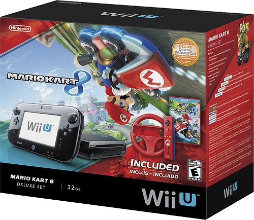 Best Buy: Nintendo Wii U Console Deluxe Set with Mario Kart 8 Black WUPSKAFV