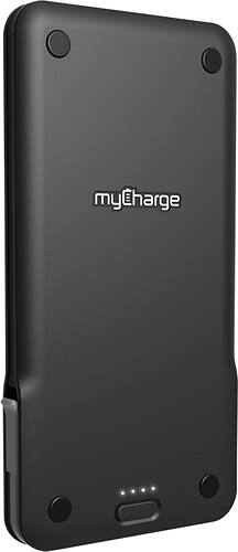 Front. myCharge - Talk & Charge+ Rechargeable 4000 mAh Power Bank Battery - Black.