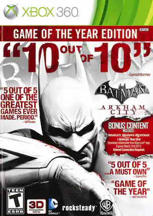 Front. WB Games - Batman: Arkham City - Game of the Year Edition. - T (Teen 13+)