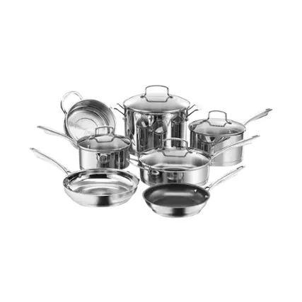 Angle. Cuisinart - Professional Series 11 Piece Stainless Set - stainless Steel.