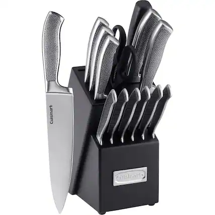 Angle. Cuisinart - Classic Collection 15-Piece Cutlery Set - Black.
