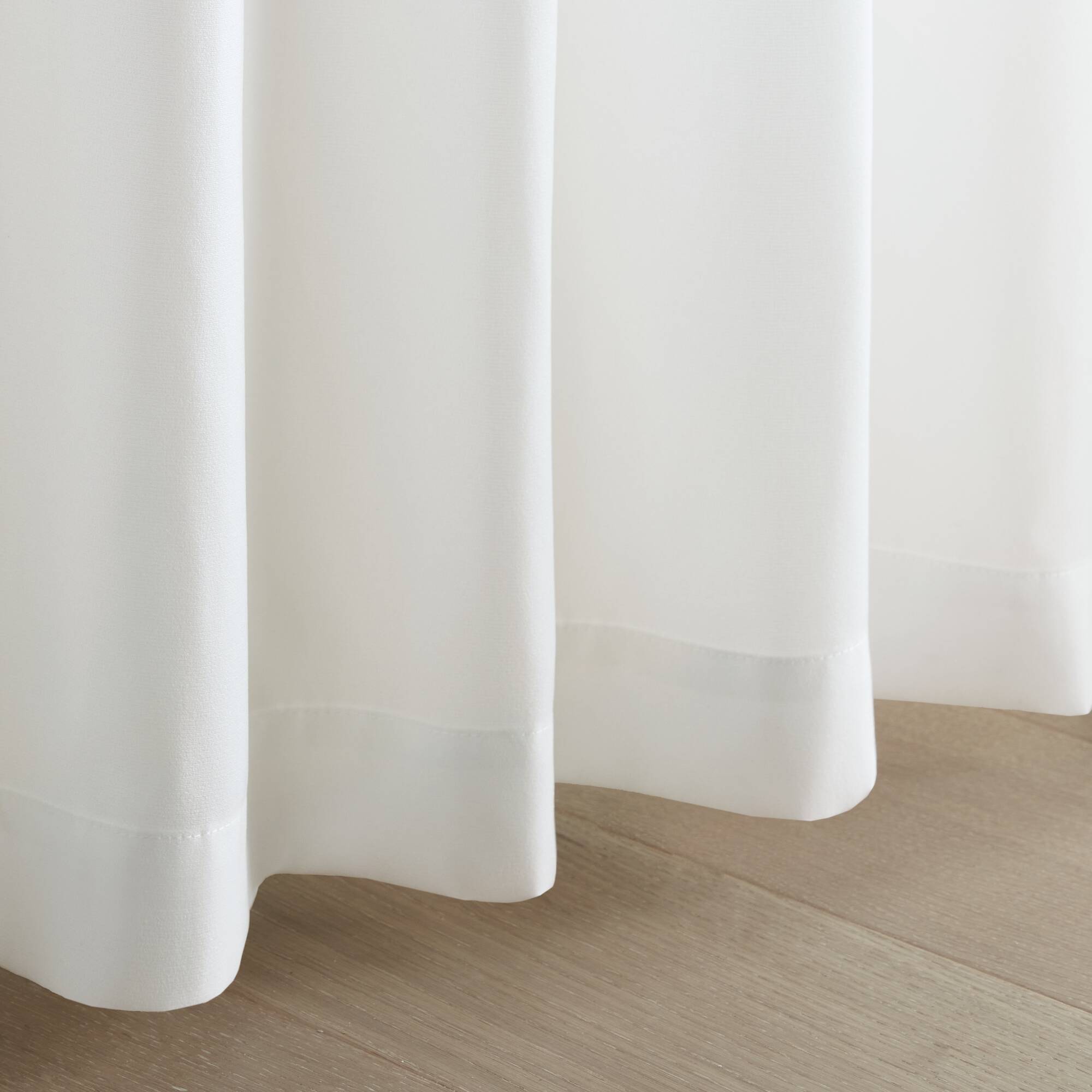 Alt View 7. BreeBe - 2 PCS 52x108' Rod Pocket with Back Tab Privacy Curtain Pair White - White.