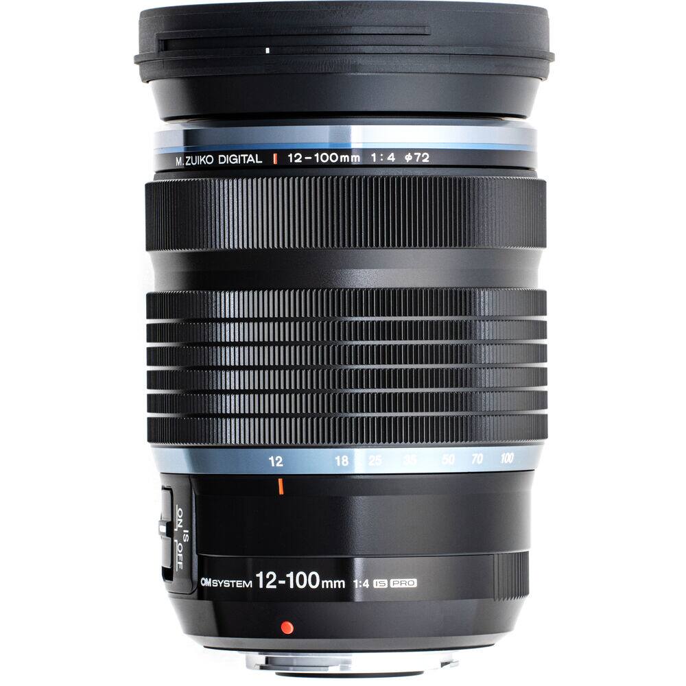 M.ZUIKO DIGITAL | 12-100mm 1:4 72  
12 18 25 35 50 70 100  
ON/OFF  
OM SYSTEM 12-100mm 1:4 IS PRO