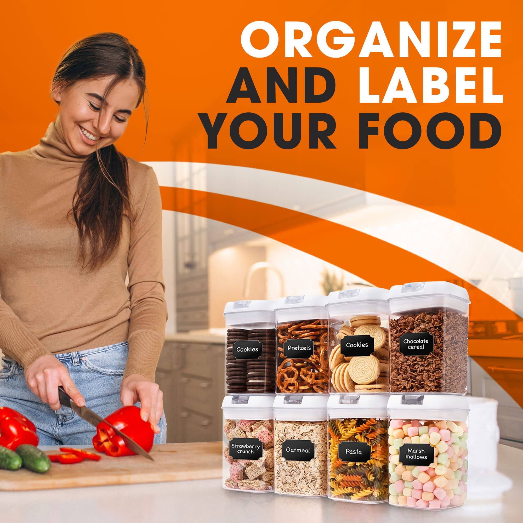 ORGANIZE AND LABEL YOUR FOOD

Cookies  
Pretzels  
Chocolate cereal  
Strawberry crunch  
Oatmeal  
Pasta  
Marshmallows