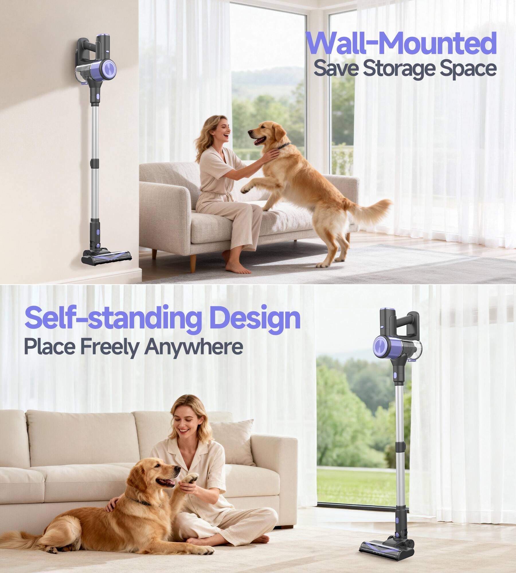 Wall-Mounted Save Storage Space  
Self-standing Design  
Place Freely Anywhere