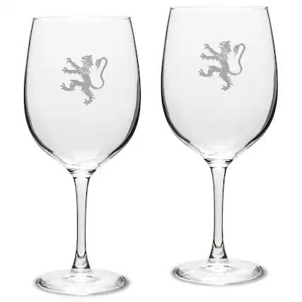 Front. Jardine - Phillips Exeter Academy Big Red 19oz. 2-Piece Traditional Robusto Red Wine Table Glass Set - Multicolor.