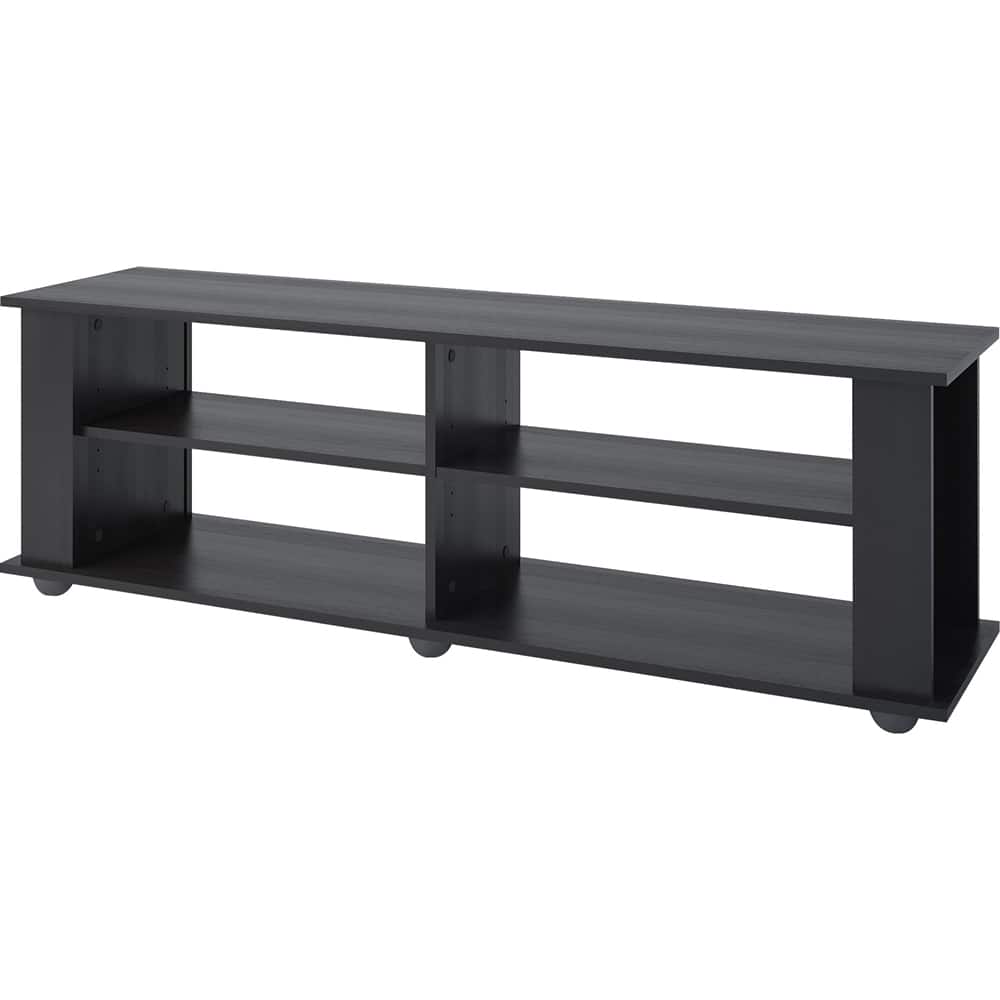 Front. CorLiving - Fillmore Black Wooden TV Stand, for TVs up to 75" - Ravenwood Black.