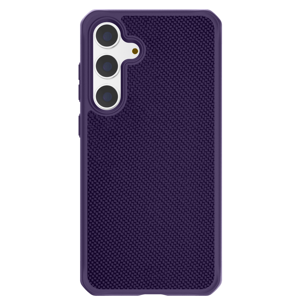 Front. Itskins - Ballistic_R Nylon Case for Samsung Galaxy S24 - Dark Purple.