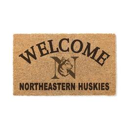 Jardine - Northeastern Huskies 18" x 34" Welcome Coir Doomat - Brown