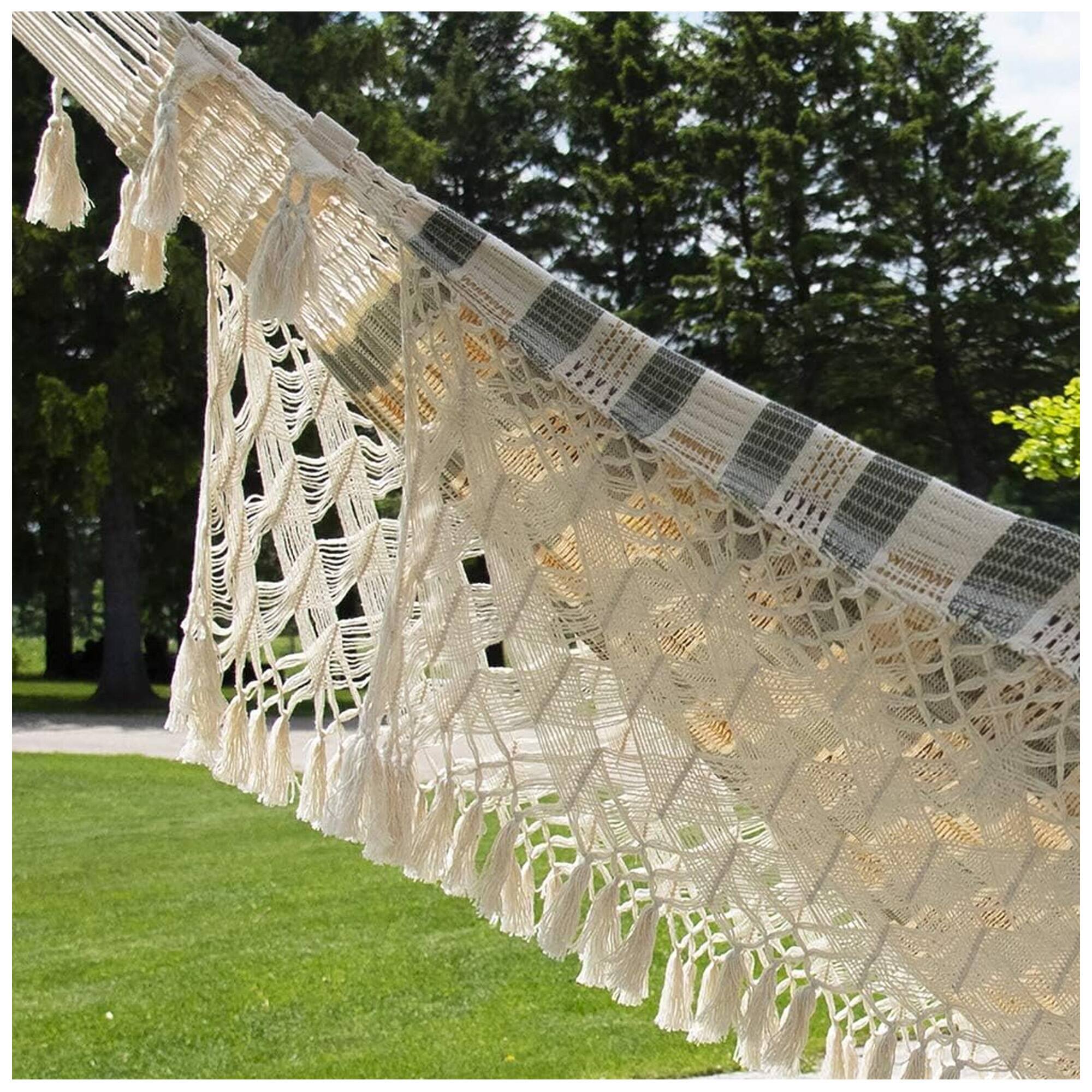 Alt View 3. Vivere - Vivere Authentic Brazilian Cotton Hammock, Outdoor Hanging Daybed, Honey Island - Honey Island.
