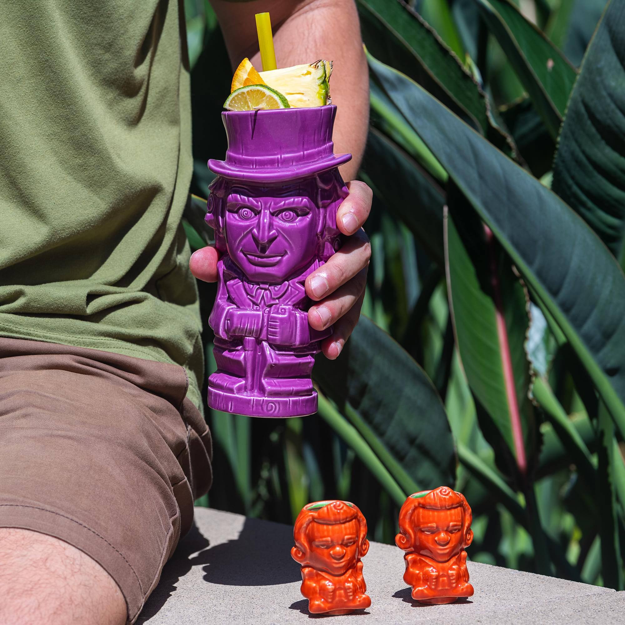 Alt View 3. ThinkGeek - Geeki Tikis Willy Wonka And The Chocolate Factory Mug Set | Ceramic Tiki Cups - Purple.