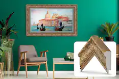 Front. Deco TV Frames - Premiere Bezel for Samsung the Frame TV - 65" - Tuscan Copper.