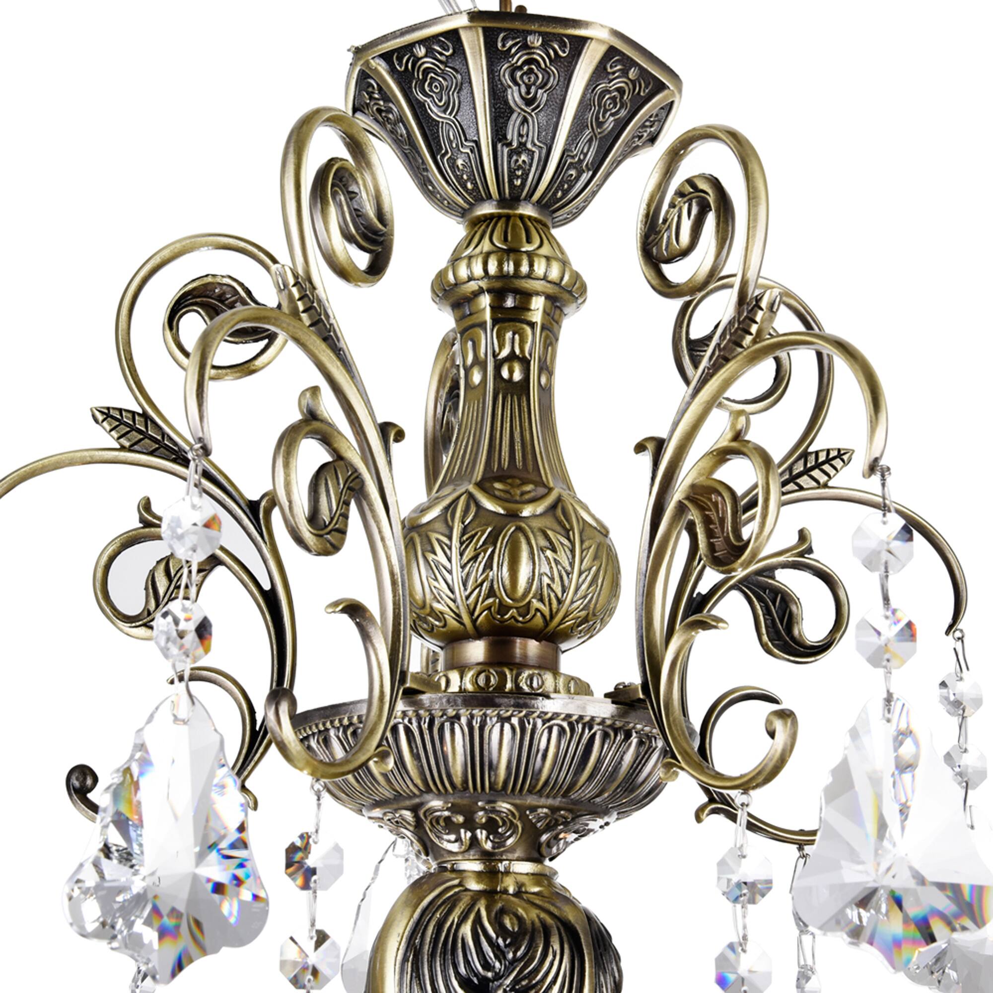 Left. CWI Lighting - Brass 6 Light Up Chandelier With Antique Brass Finish - Antique Brass.