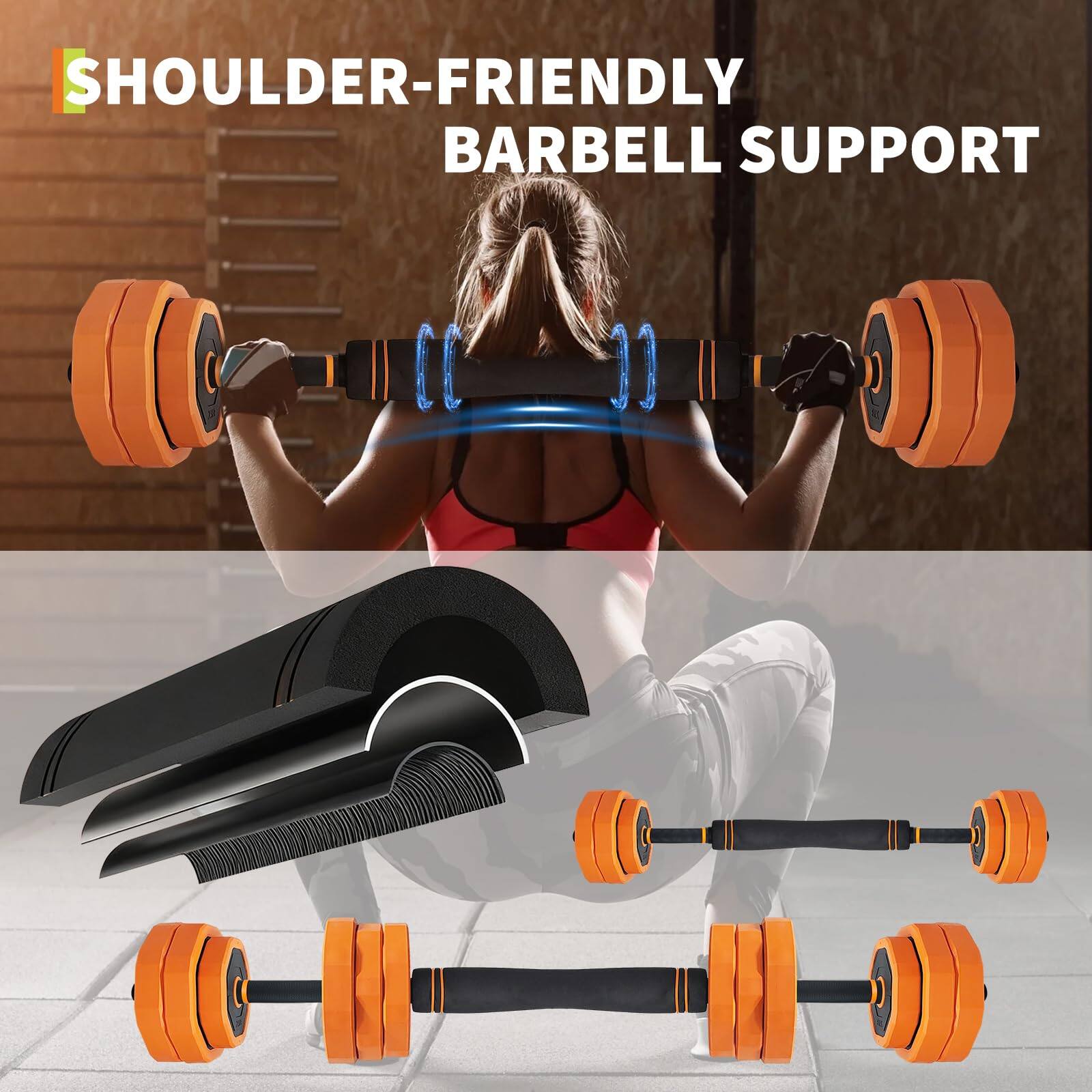 Babevy 4 In 1 Adjustable Dumbbell Set 66 Lbs – Converts to Barbell ...