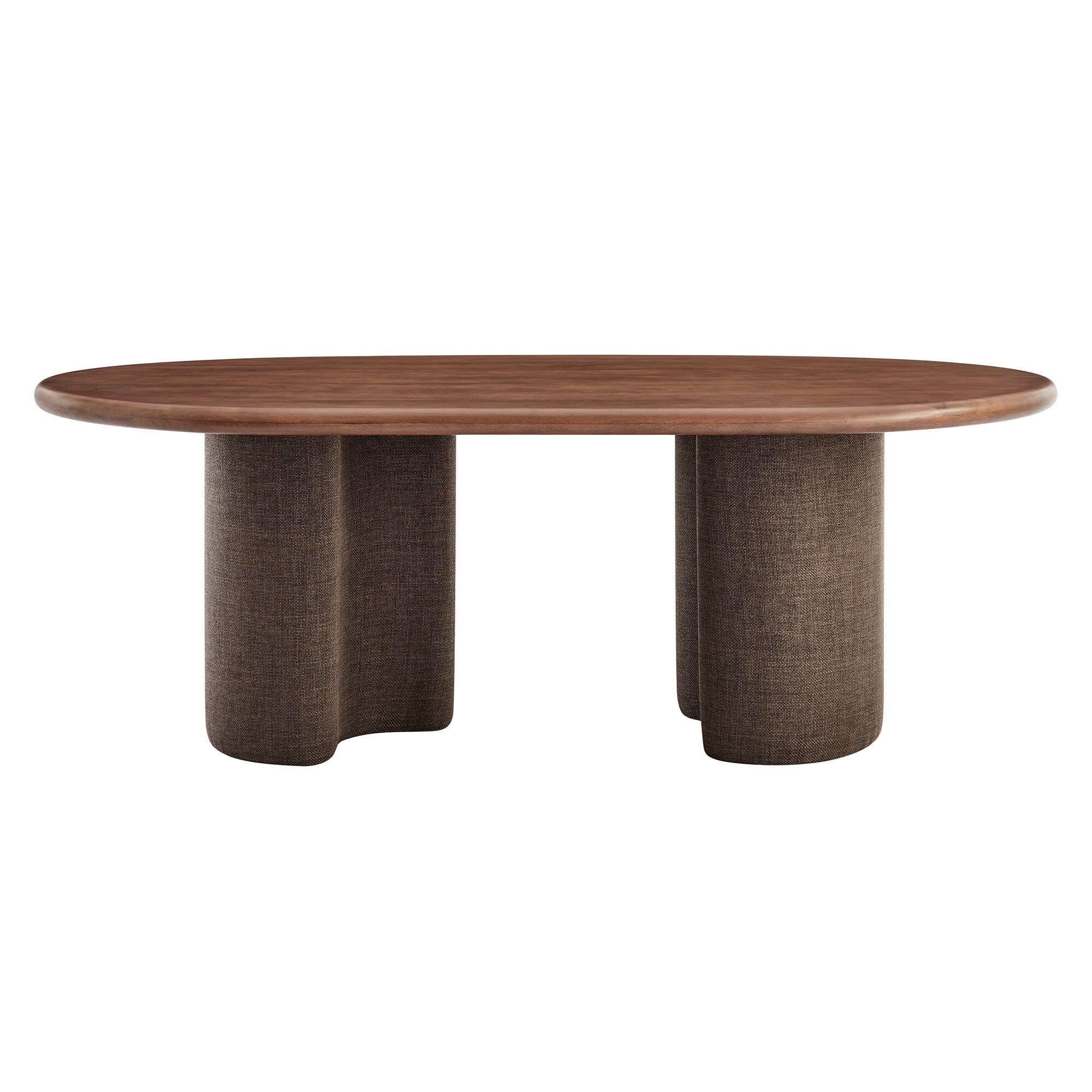 Back. Modway - Enric 84 Inch Mango Wood Oval Dining Table by Modway - Walnut.