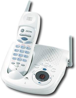 Angle Standard. General Electric - Cordless Phone with Answering System - White.