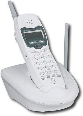 Angle Standard. General Electric - 2.4GHz Cordless Phone with Caller ID - White.