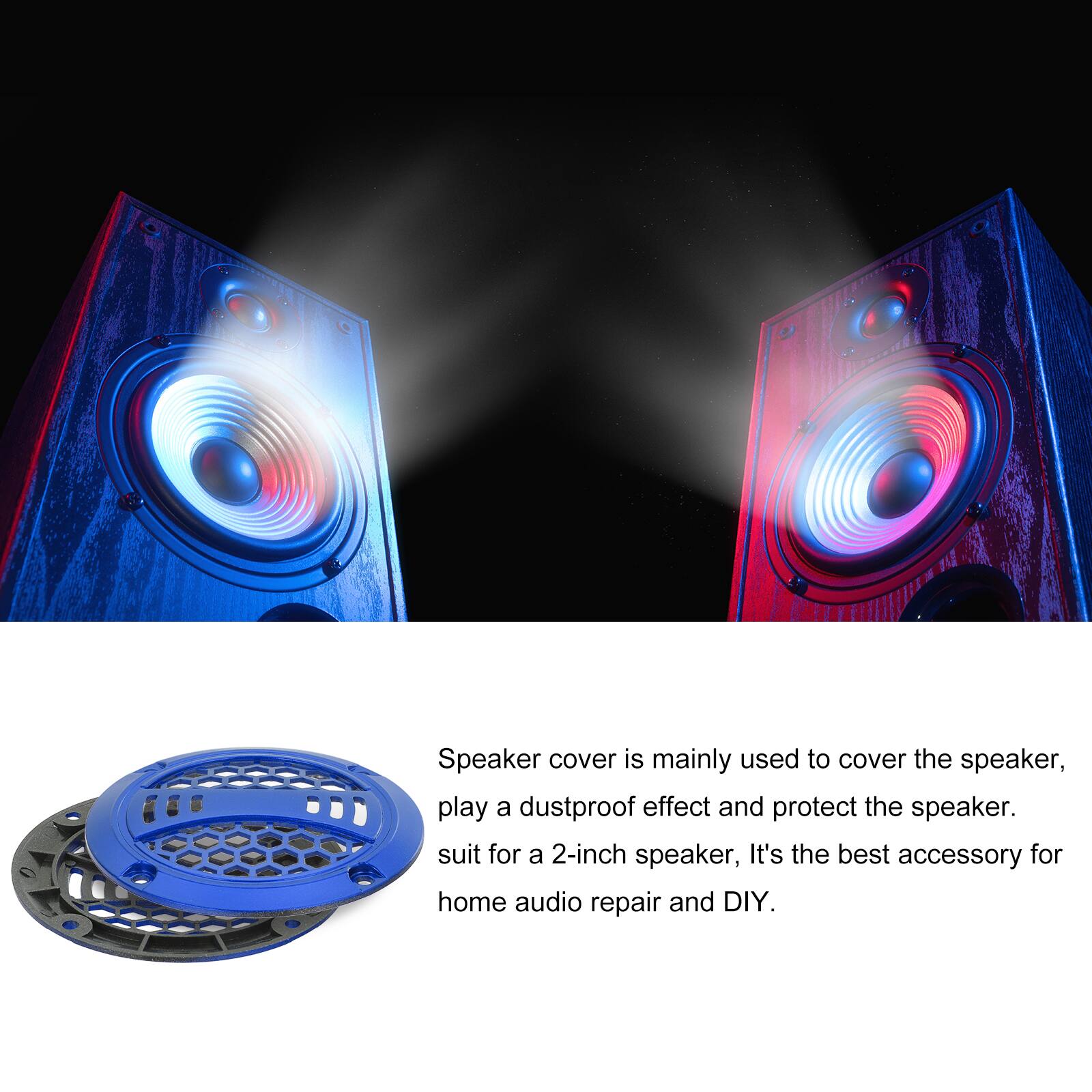 Speaker cover is mainly used to cover the speaker, play a dustproof effect and protect the speaker. It's the best accessory for a 2-inch speaker, suitable for home audio repair and DIY.