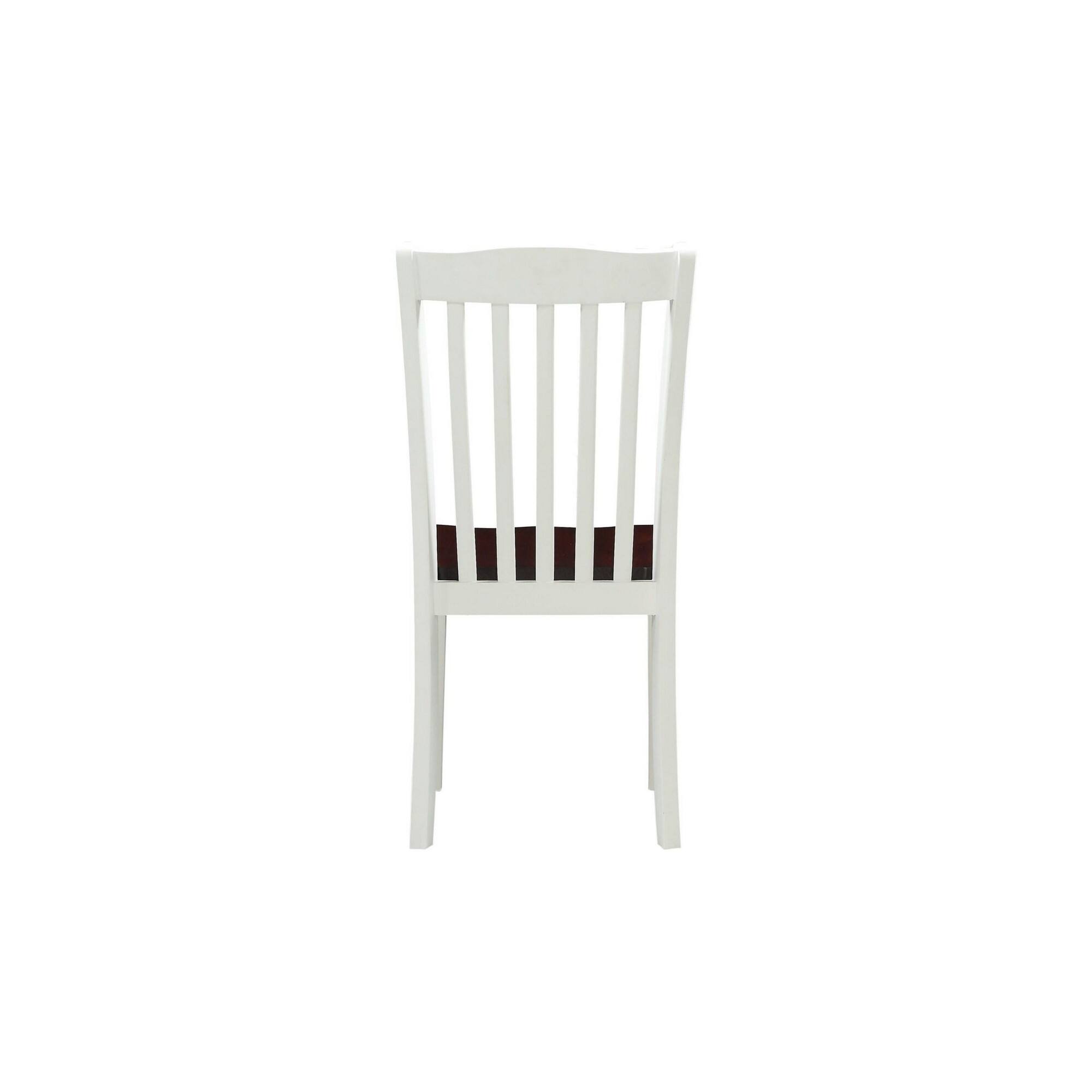 Alt View 1. Manhattan Lane - 22 Inch Solid Wood Side Chair, Classic, Slatted, Set of 2 - White, Brown.