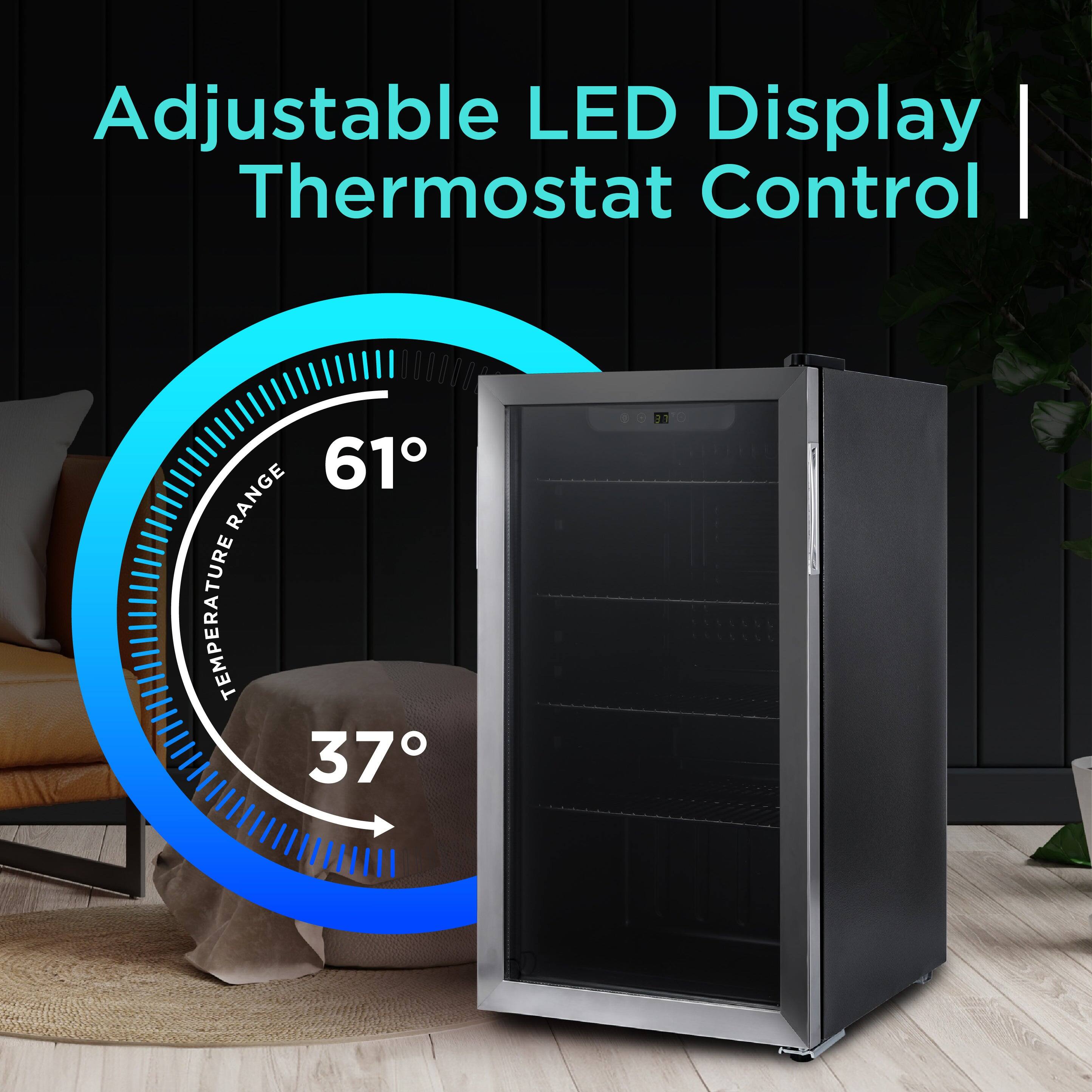 Adjustable LED Display Thermostat Control | 61° Temperature Range 37°