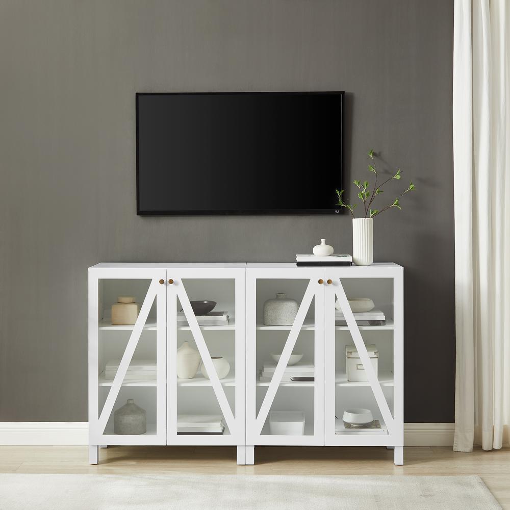 Alt View 9. Crosley Furniture - Cassai 2-Piece Media Sideboard Cabinet Set - 2 Storage Pantries - White.