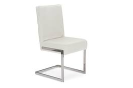 Baxton Studio - Toulan Modern and Contemporary Faux Leather Upholstered Stainless Steel Dining Chair - White
