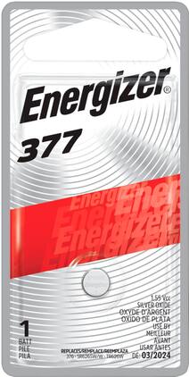 Energizer - 377 Batteries (1 Pack), Silver Oxide Button Cell Batteries