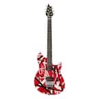 Front. EVH - EVH Wolfgang Special Striped Electric Guitar - Red, Black, and White.