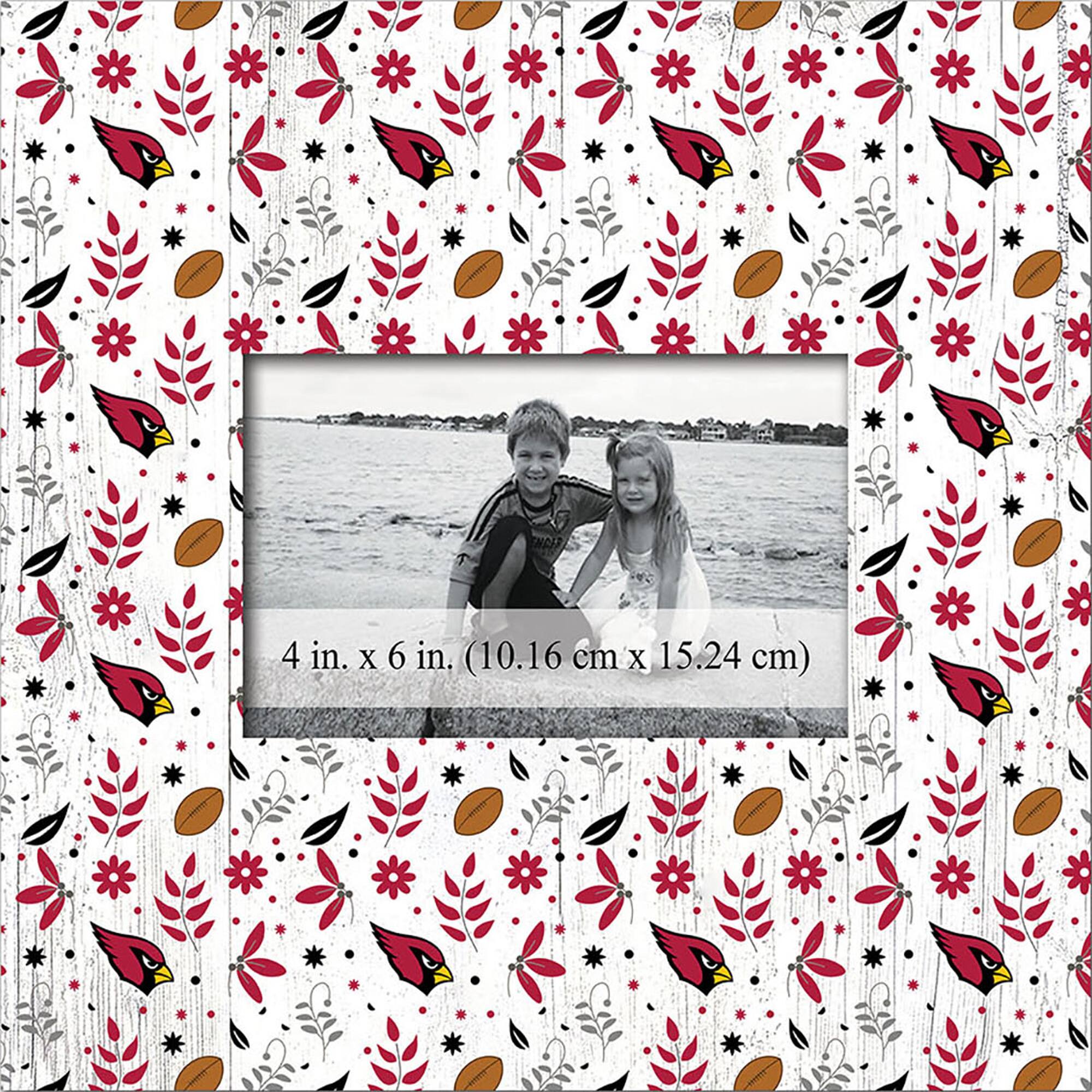 Arizona Cardinals 10'' x 10'' Floral Pattern Frame