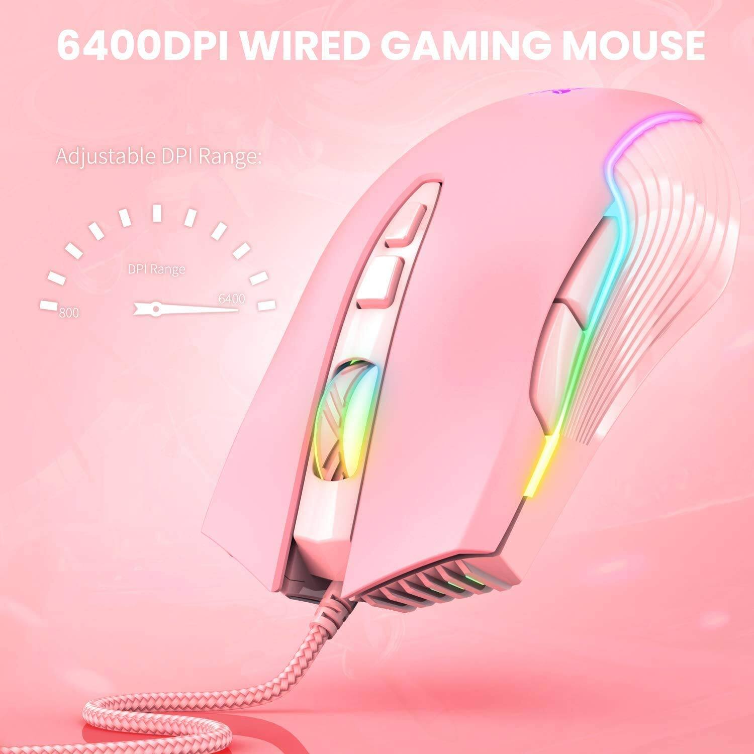 6400DPI WIRED GAMING MOUSE

Adjustable DPI Range:
DPI Range: 800 - 6400