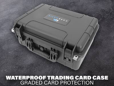CASEMATIX - Waterproof Graded Card Case Holds 130 BGS PSA Slabs or 450 Toploaders Trading Card Box with Card Dividers IPX7 - Black CASEMATIX - Waterproof Graded Card Case Holds 130 BGS PSA Slabs or 450 Toploaders Trading Card Box with Card Dividers IPX7 - Black