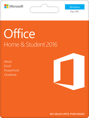 Office Home & Student 2016, 1 PC (Product Key Card) - Windows - Larger Front