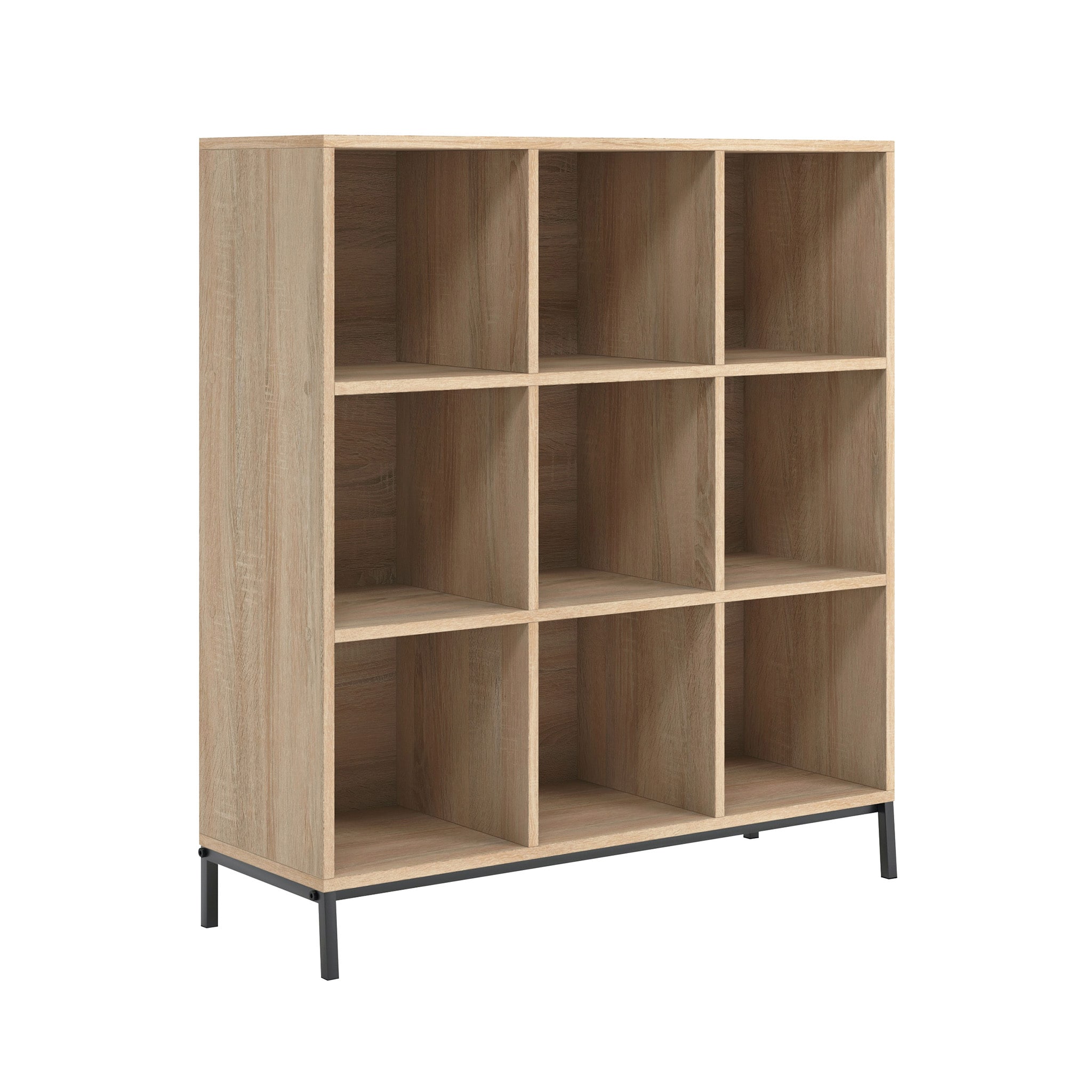 Front. Sauder - North Avenue Organize 3 Shelf-9 Cubby Bookshelf - Charter Oak Finish.