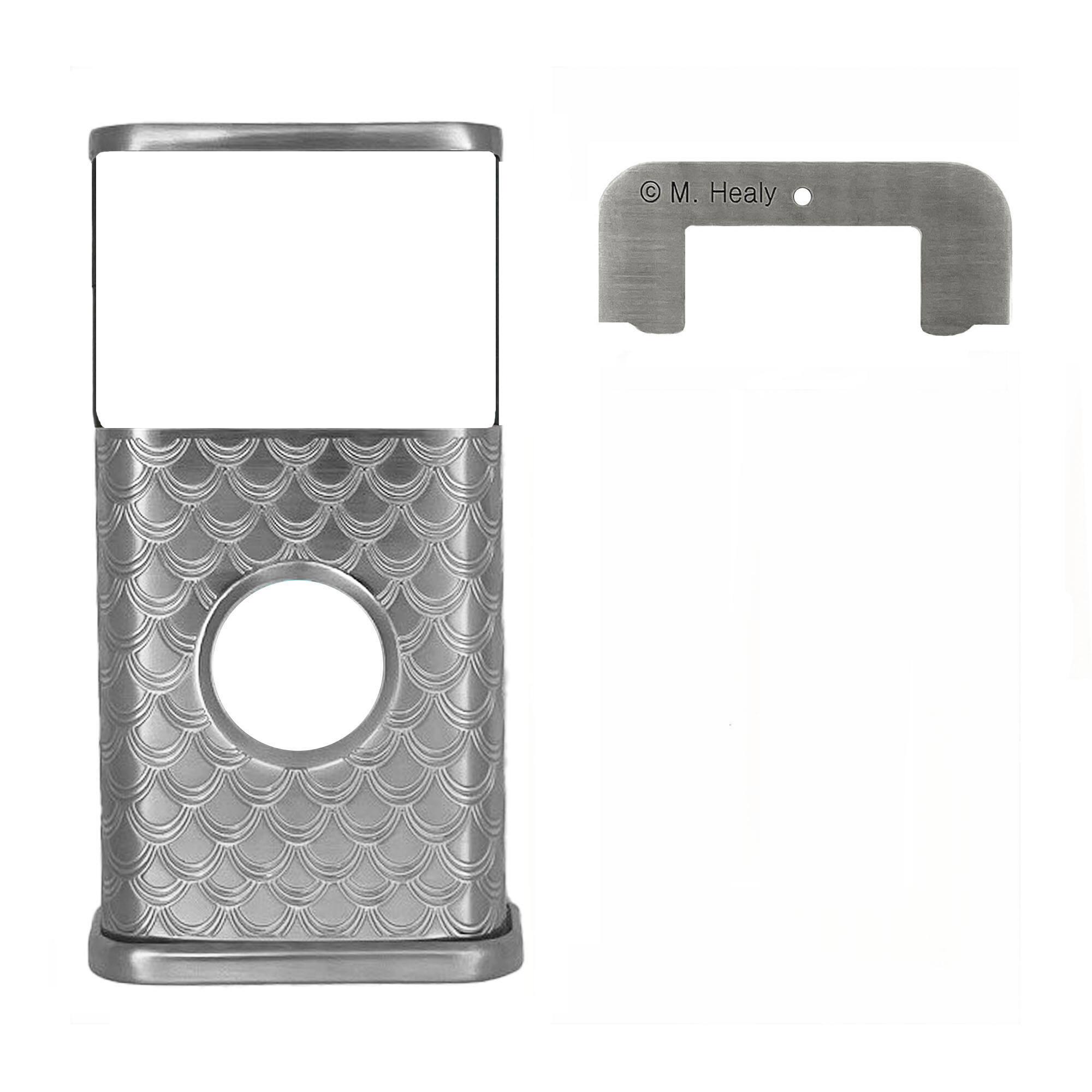 Back. Michael Healy - Scales Video Doorbell Cover (Ring Battery Doorbell 2024 Release) - Nickel Silver.