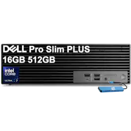 Dell - Slim Desktop - Pro Slim Plus QBS1250 SFF Business Desktop - Intel Core Ultra 7 265 - 16GB RAM - 512GB SSD - Win11Pro - Black