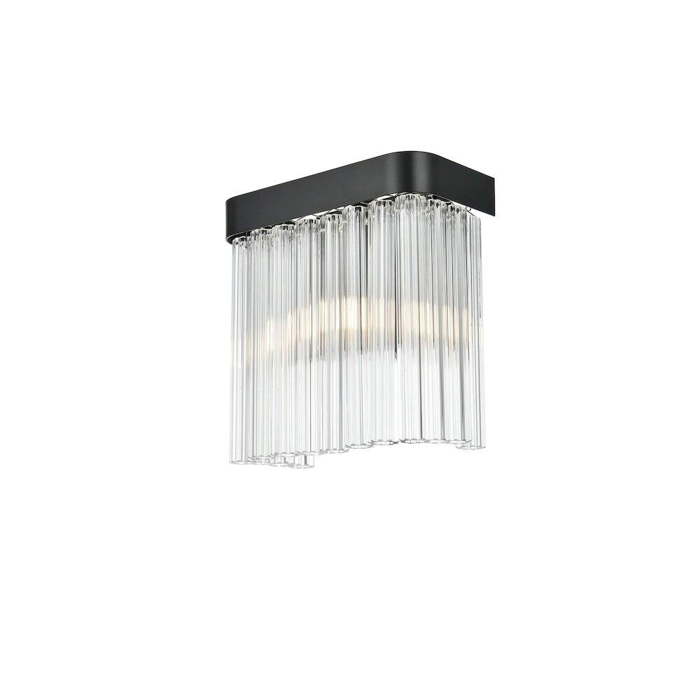 Angle. Elegant Lighting - Harlow 9 Inch Wall Sconce In Black - Black And Clear.