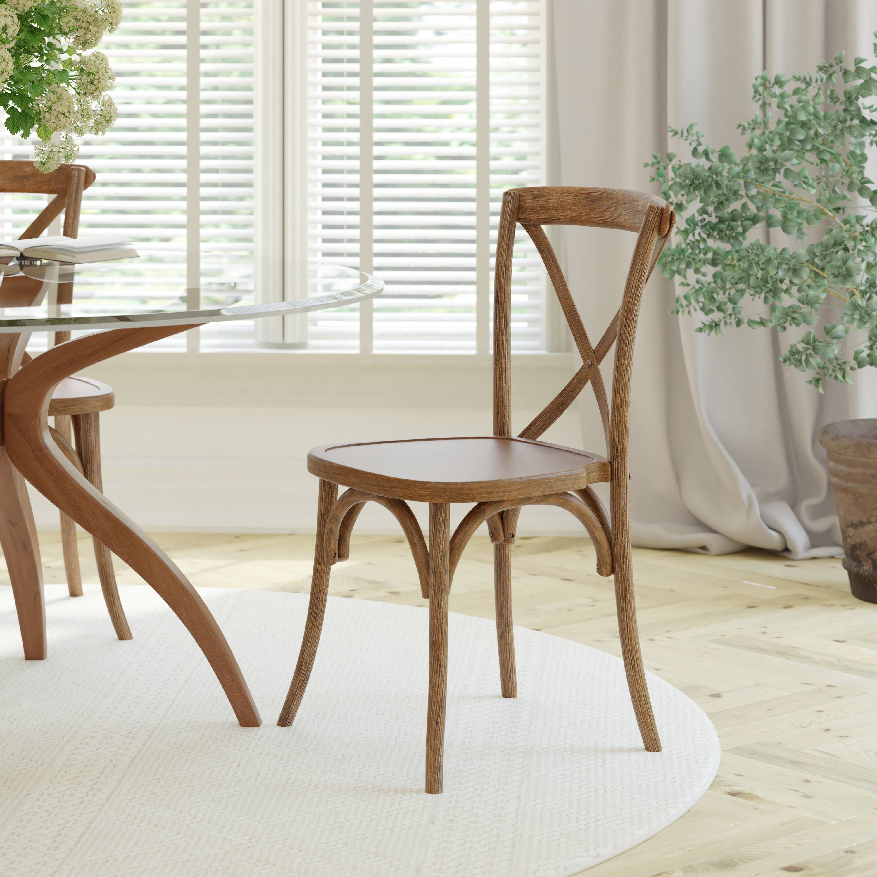 Alt View 4. Emma + Oliver - X-Back Chair - Dark Natural.