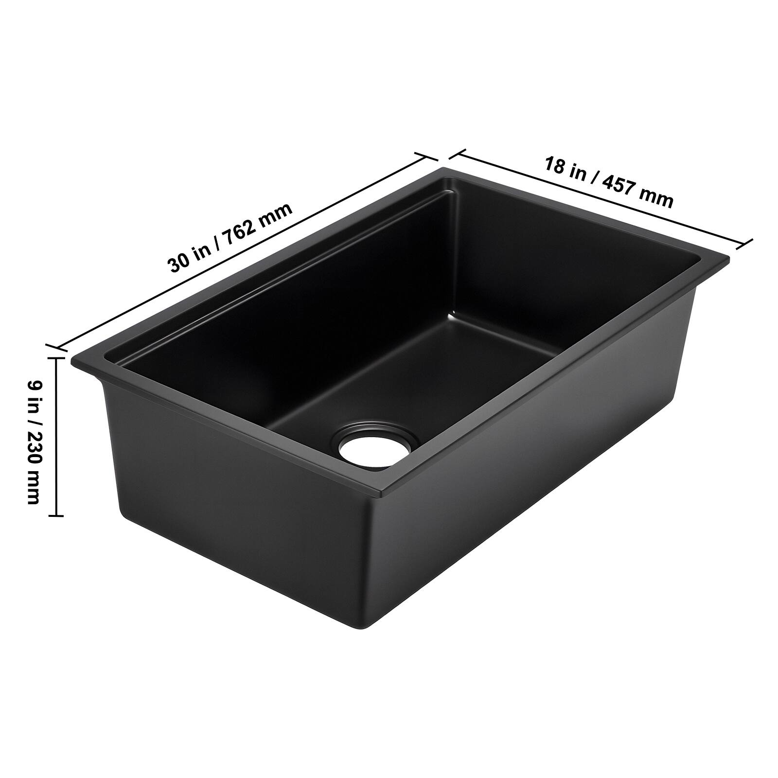 30 in / 762 mm  
18 in / 457 mm  
9 in / 230 mm