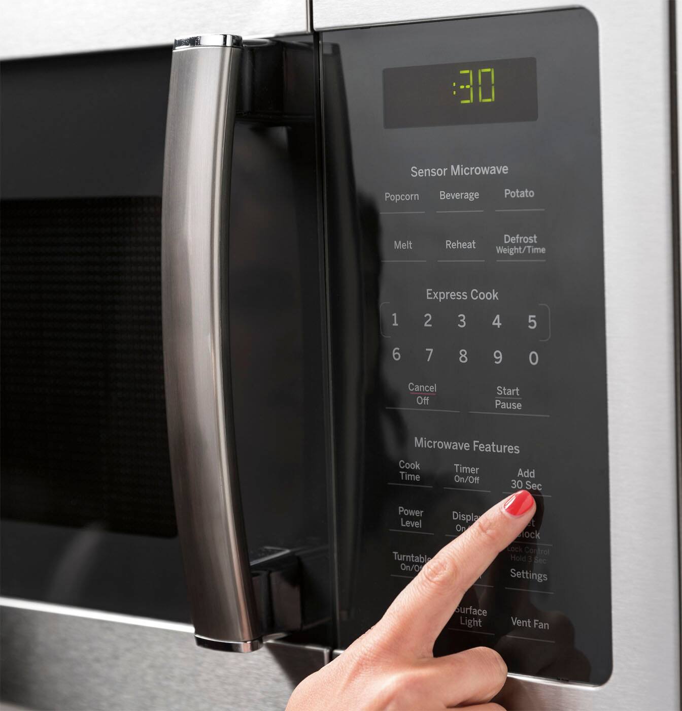 Zoom in on Alt View 11. GE - 1.7 Cu. Ft. Over-the-Range Microwave - Stainless steel.