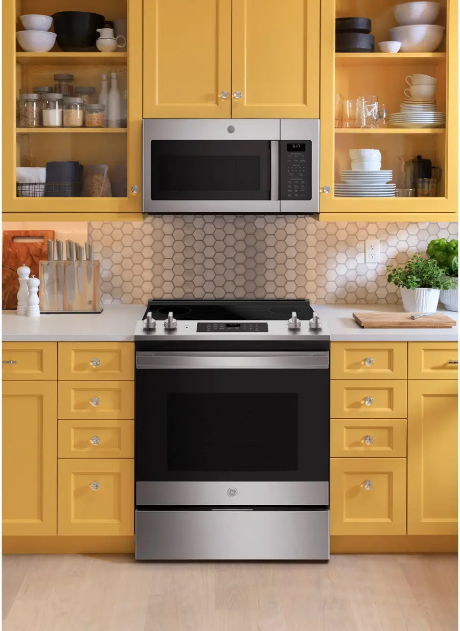 Alt View 17. GE - 1.7 Cu. Ft. Over-the-Range Microwave - Stainless steel.