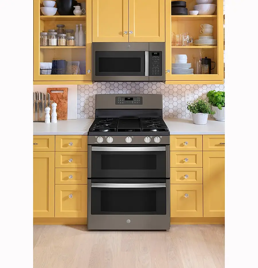 Alt View 14. GE - 1.7 Cu. Ft. Over-the-Range Microwave - Slate.