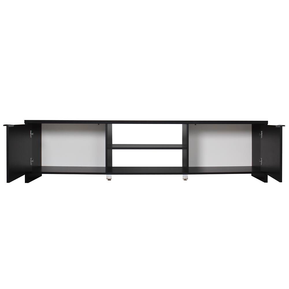 Back. Madesa - Madesa TV Stand Large Media Console with Cable Management 70"L Media Storage - Black - Black.