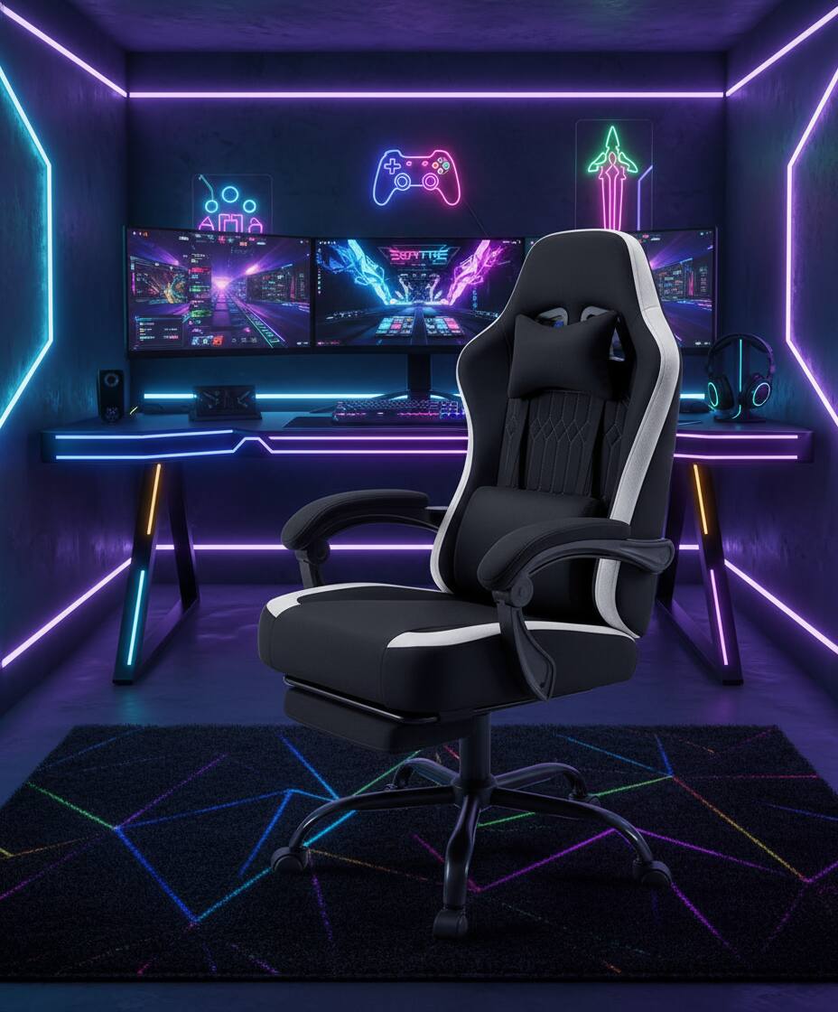 Alt View 2. AOITUN - High Back Ergonomic Computer Gaming Chair for Daily Use - Black.