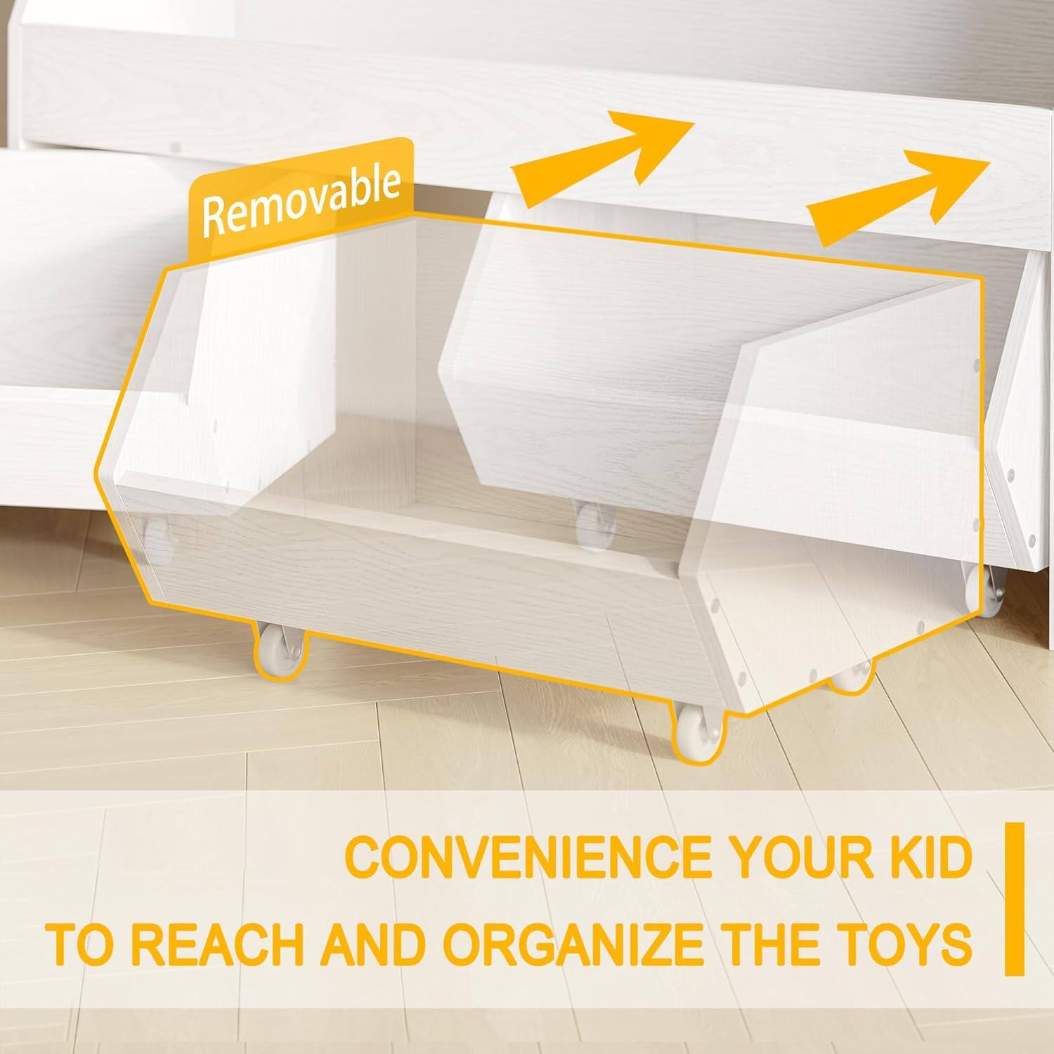 Removable  
Convenience your kid to reach and organize the toys