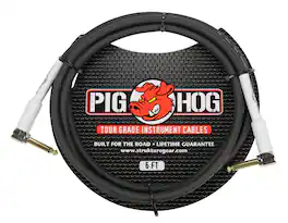 Pig Hog - Tour Grade 6 ft Instrument Cable 1/4 Inch to 1/4 Inch Right Angle Connectors - PH6RR - Black